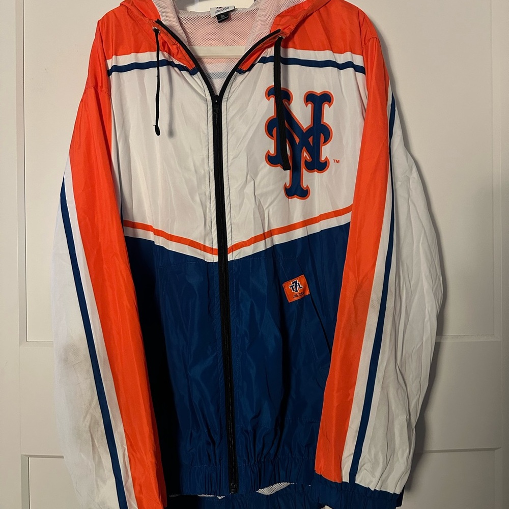 Men's New York Windbreaker Jacket - Blue, Orange, White